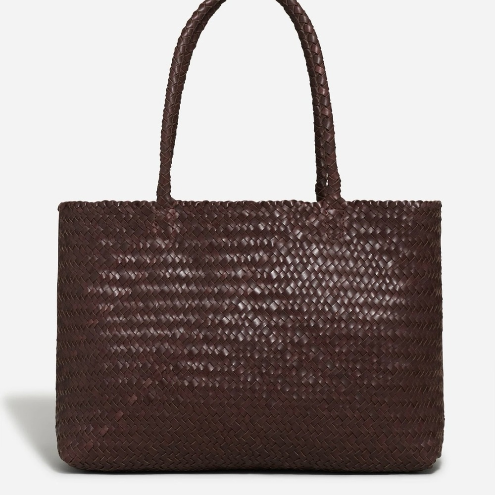 madewell • woven tote in tan/light brown